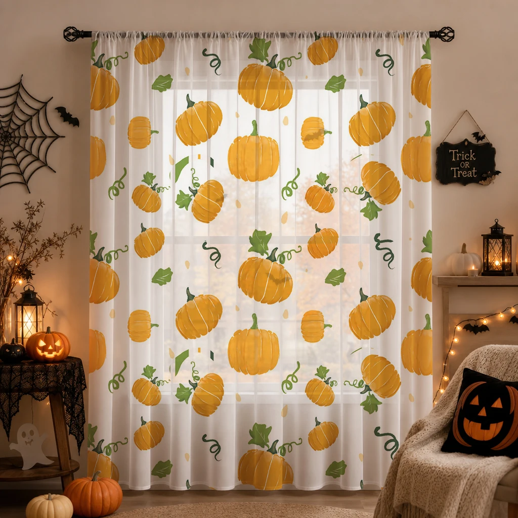 ستارة شفافة لعيد الهالوين مع ف - مراجعة Curtain Rods وسعره